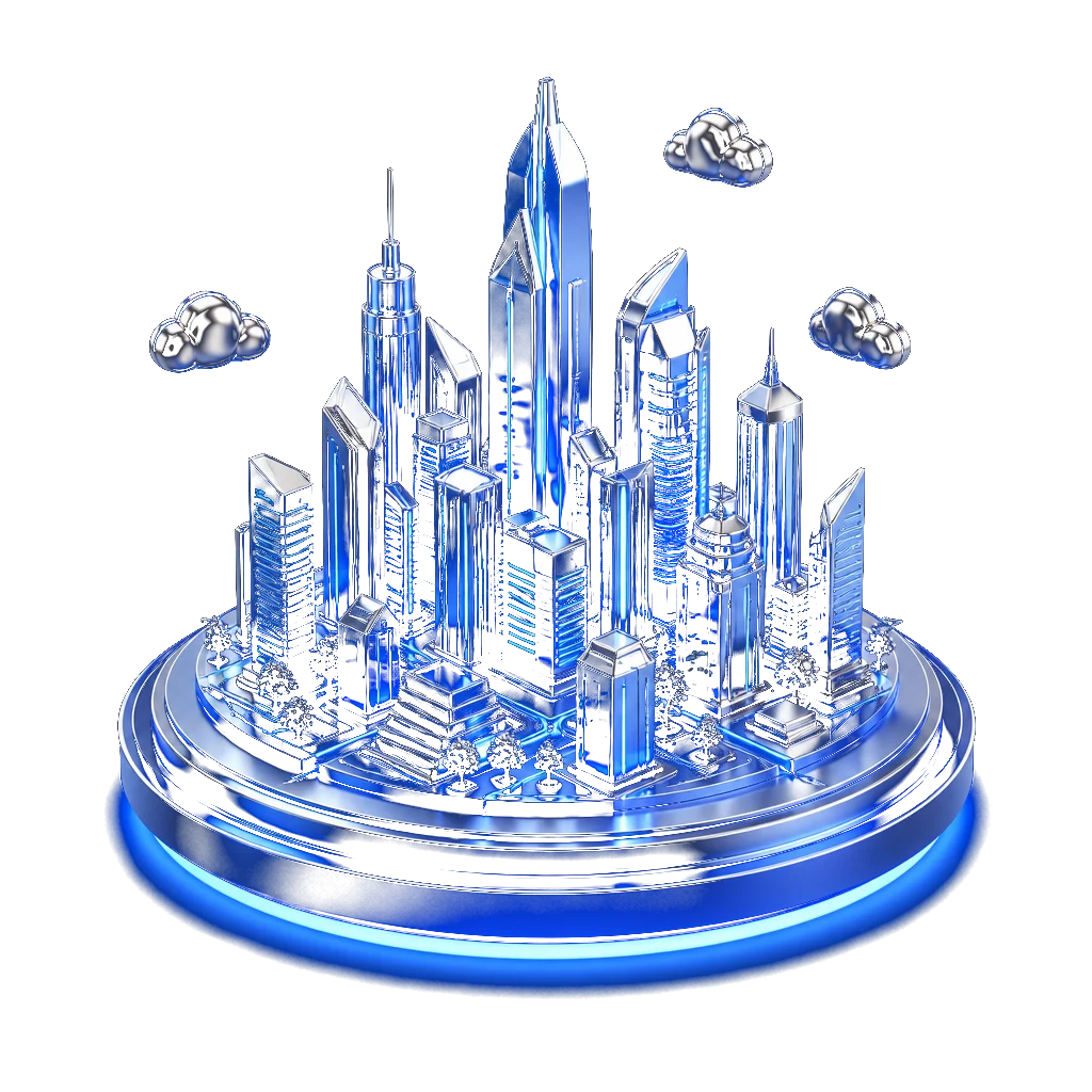 3D futuristic entrepreneurship ecosystem city